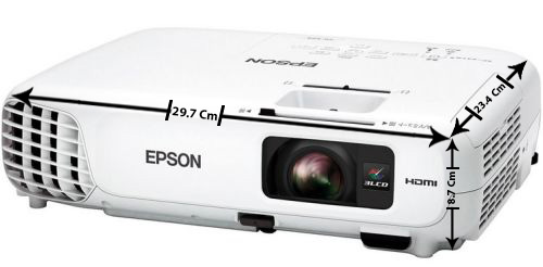 ابعاد ویدئو پروژکتور اپسون مدل EPSON EB-X20